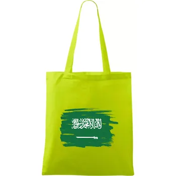 Saudská Arábie - vlajka - Taška bavlněná - 42 x 38 cm ( Limetková )