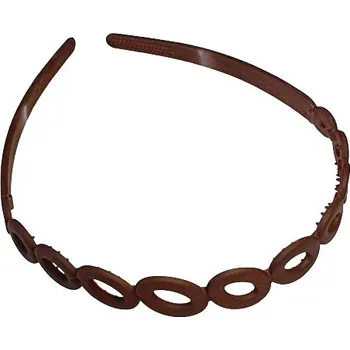 Čelenka Plastová matná čelenka oválky - hnědá