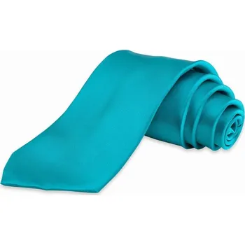 Pánská kravata K1 - vzor 20 - TYRKYSOVÁ - MATNÁ
