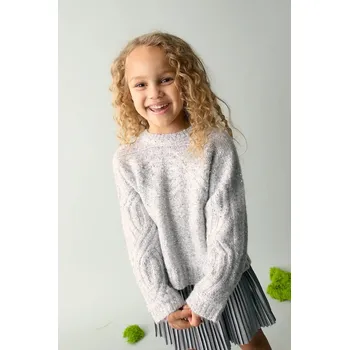 Dívčí svetr Dětský svetr Mayoral šedá barva, 4306 4306.6K.Mini.9BYA 09X, vel. 116