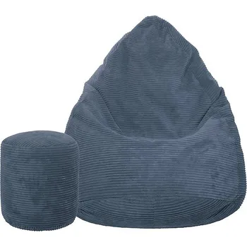 Sedací pytel TopKing Sedací vak + podnožník XL manšestr Lincoln, granátový, 125 cm