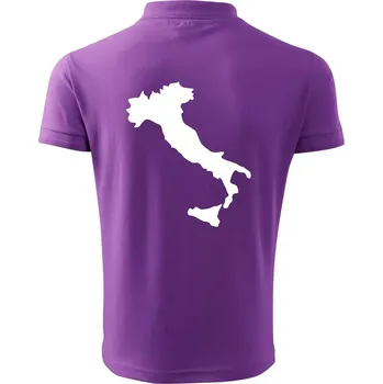 Pánská košile Itálie obrys - Polokošile pánská Pique Polo 203 - 5XL ( Fialová )