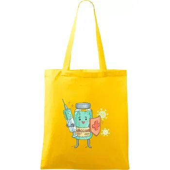 Cartoon vaccine - Taška bavlněná - 42 x 38 cm ( Žlutá )