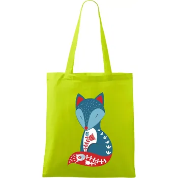 Folklor - liška samostatná - Taška bavlněná - 42 x 38 cm ( Limetková )