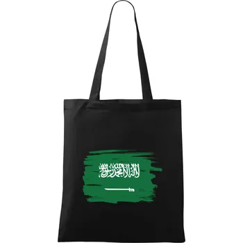 Saudská Arábie - vlajka - Taška bavlněná - 42 x 38 cm ( Černá )