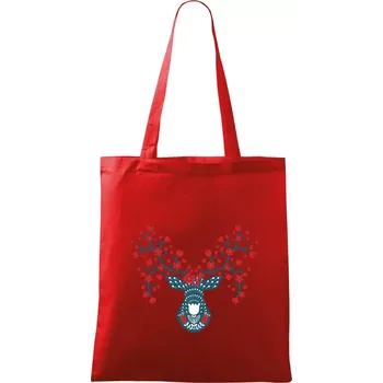 Nákupní taška Folklor - jelen s červenými plody - Taška bavlněná - 42 x 38 cm ( Červená )