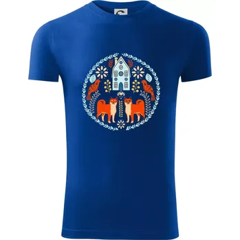 Domov a liška folklór - Viper FIT - Pánské zůžené tričko - M ( Královská modrá )