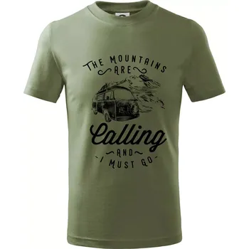The Mountains Are Calling obytňák - Tričko dětské bavlněné - 122 cm/6 let ( Khaki )