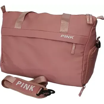 Sportovní taška s popruhem na kufr - světle růžová