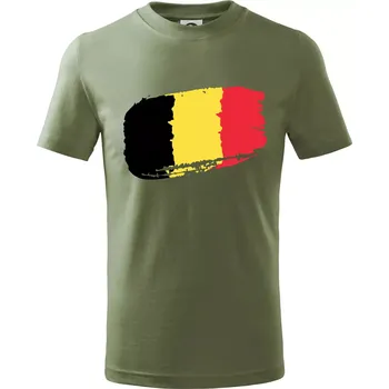 Dětská móda Belgie vlajka - Tričko dětské bavlněné - 134 cm/8 let ( Khaki )