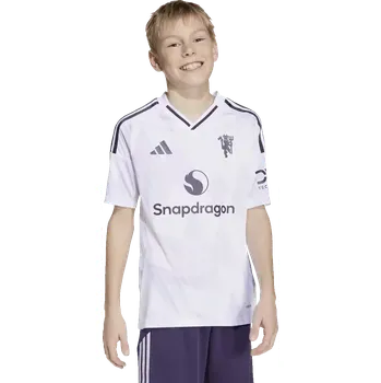 Dětský venkovní fotbalový dres Adidas Manchester United 25/26 bílý