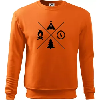 Pánská mikina Kempování čtyřka - Mikina Essential pánská - 2XL ( Oranžová )