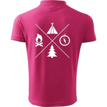 Pánská košile Kempování čtyřka - Polokošile pánská Pique Polo 203 - 4XL ( Purpurová )