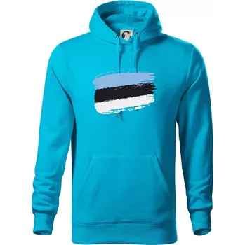 Pánské oblečení Estonsko vlajka - Mikina pánská Cape s kapucí - M ( Světlý tyrkys )