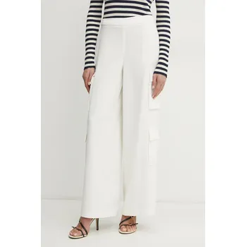 Dámské kalhoty Kalhoty Twinset dámské, béžová barva, kapsáče, high waist, 251AP2333 01X, vel. XS