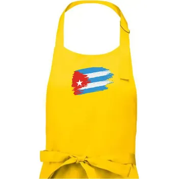 Kuchyňská zástěra Kuba vlajka - Pánská zástěra na vaření - Univerzální velikost ( Žlutá )