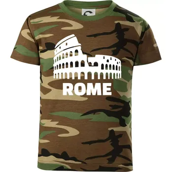 Chlapecké tričko Italy Koloseum Rome - Dětské maskáčové triko - 104-110cm / 3-4 roky ( Hnědý maskáč )
