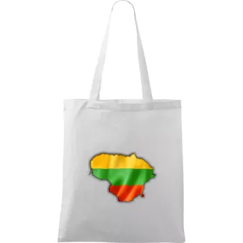 Nákupní taška Litva vlajka mapa - Taška bavlněná - 42 x 38 cm ( Bílá )