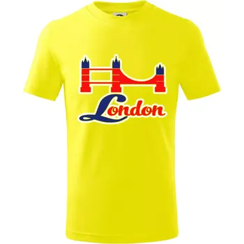 Chlapecké tričko London most - Tričko dětské bavlněné - 134 cm/8 let ( Citrónová )
