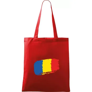 Nákupní taška Rumunsko vlajka - Taška bavlněná - 42 x 38 cm ( Červená )