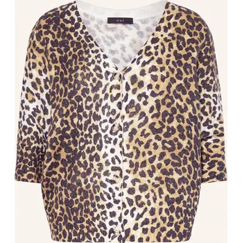 Dámský svetr Oui Dámský Pletený Kardigan S 3/4 Rukávem, béžová / krémová /...