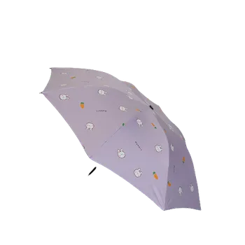 Dámský skládací deštník - vzor zajíc - fialová
