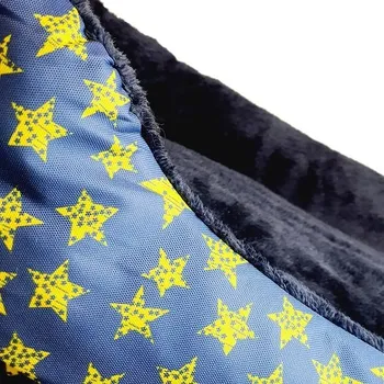 Pelíšek pro psa Pelíšek pro psa S – modrý s hvězdami, pohodlný a měkký, 45×35×12 cm