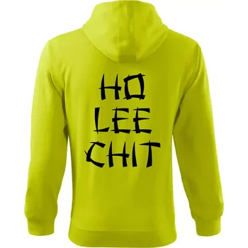 Pánská mikina Ho lee chit - Mikina s kapucí na zip trendy zipper - M ( Limetková )