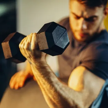 Sada jednoručních činek šestihranných s gumovým potahem, 2x12,5 kg