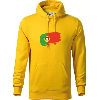 Pánská mikina Portugalsko vlajka - Mikina pánská Cape s kapucí - 5XL ( Žlutá )