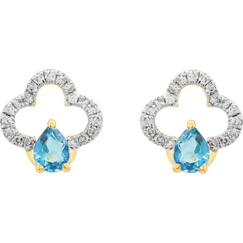 Náušnice Náušnice ze žlutého zlata s tanzanitem a diamanty CE5982TNZY