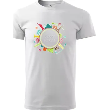 Pánské tričko Czech Travelers barevný - Triko extra velké (5-8XL) - 7XL ( Bílá )