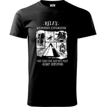 Pánské tričko Relax wilderness exploration - Triko extra velké (5-8XL) - 6XL ( Černá )