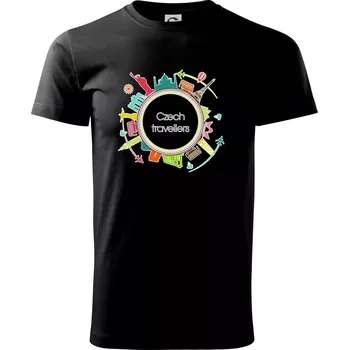 Pánské tričko Czech Travelers barevný - Triko extra velké (5-8XL) - 8XL ( Černá )