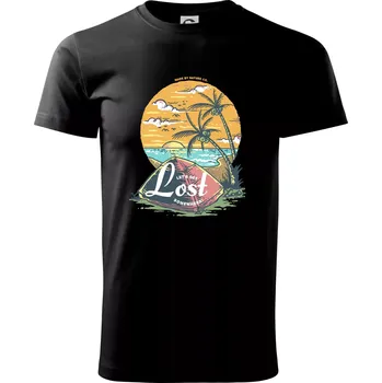 Beach camping get lost somewhere - Triko extra velké (5-8XL) - 7XL ( Černá )