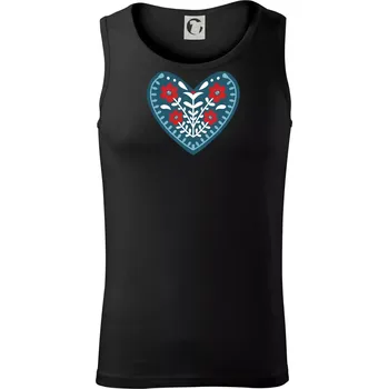 Folklor - srdce modré plné - Tílko pánské Core - XL ( Černá )