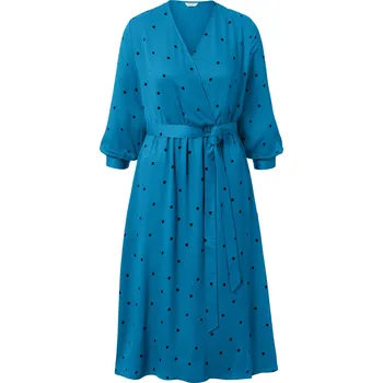 Dámské šaty 657270 - Tchibo - Tkané šaty s puntíkovým vzorem - pro ženy - vel. 36 - barva: modrá/s puntíky