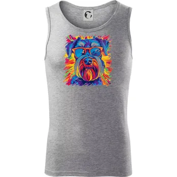 Knírač barevný styl 70s - Tílko pánské Core - L ( Tmavě šedý melír )