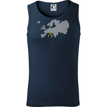 Mapa evropy - Itálie - Tílko pánské Core - M ( Námořní modrá (velmi tmavá - téměř černá) )