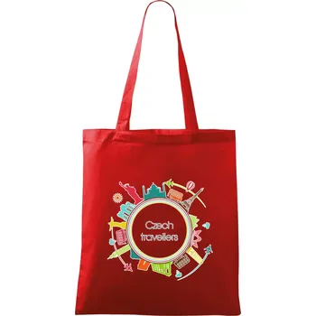 Czech Travelers barevný - Taška bavlněná - 42 x 38 cm ( Červená )