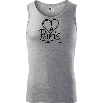 Srdce Paris - Tílko pánské Core - S ( Tmavě šedý melír )