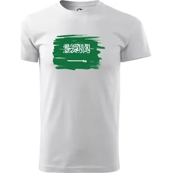 Pánské tričko Saudská Arábie - vlajka - Triko extra velké (5-8XL) - 8XL ( Bílá )