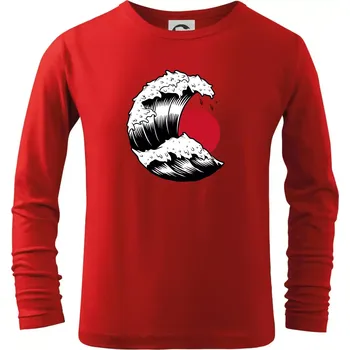 Chlapecké oblečení Japan culture - vlna - Triko dětské Long Sleeve - 146 cm/10 let ( Červená )