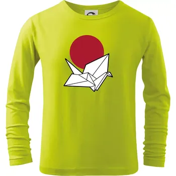 Chlapecké oblečení Japan culture - origami - Triko dětské Long Sleeve - 158 cm/12 let ( Limetková )