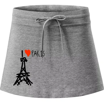 Dámská sukně I love Paris - Sportovní sukně - two in one - XL ( Tmavě šedý melír )