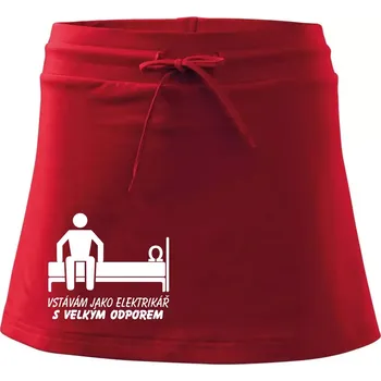 Dámská sukně Vstávám jako elektrikář s velkým odporem - Sportovní sukně - two in one - S ( Červená )