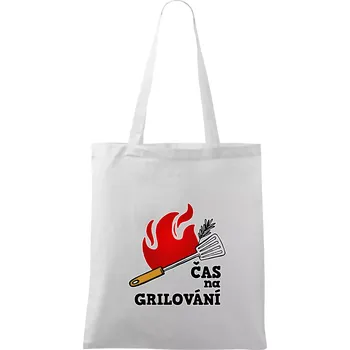Čas na grilování - Taška bavlněná - 42 x 38 cm ( Bílá )
