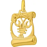 Zlatý přívěsek znamení zvěrokruhu Rak - pergamen SILVEGOB102630GY07