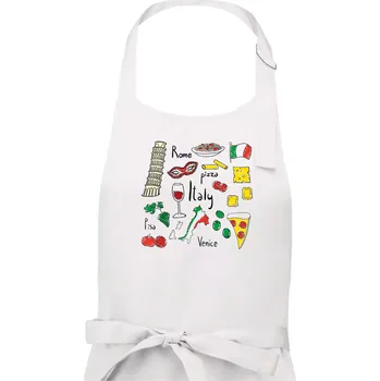 Kuchyňská zástěra Itálie symboly - Pánská zástěra na vaření - Univerzální velikost ( Bílá )