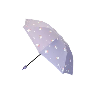 Dámský skládací deštník - vzor myška - fialová